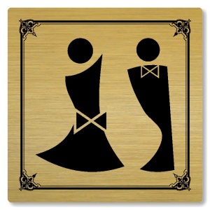 WC společné, 80x80mm, zlatá, Nebraska